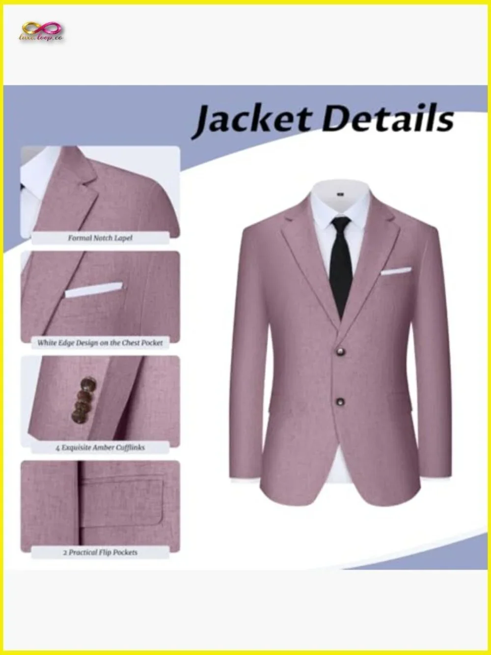 Men's Linen Suit Set Slim Fit 3 Piece Jacket Vest Pants Retro Modern